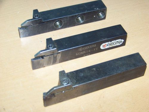 LOT OF 3 INDEXABLE LATHE TOOL HOLDERS GROOVING TOOLS KYOCERA OTHERS