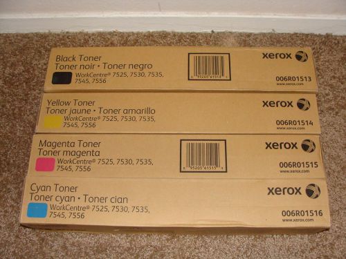 New OEM Xerox 006R01513, 006R01514, 006R01515, &amp; 006R01516 Color Toner Set