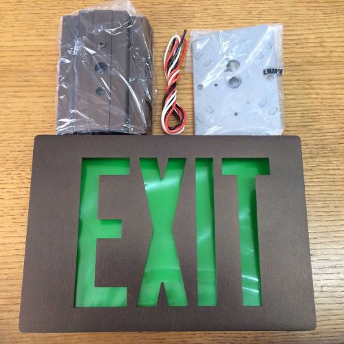 Lithonia bronze die cast led exit light green letter single face for sale