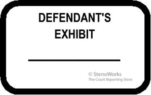 DEFENDANT&#039;S EXHIBIT Labels Stickers White  492 per pack