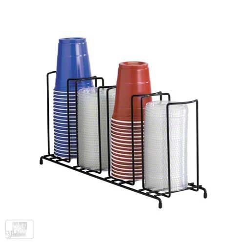 Dispense-rite 4-section beverage cup dispensing rack countertop soda coffee for sale