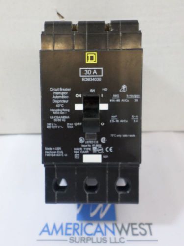 SQUARE D EDB34030 3P 30 amp 480/277v bolt on breaker  TESTED EDB
