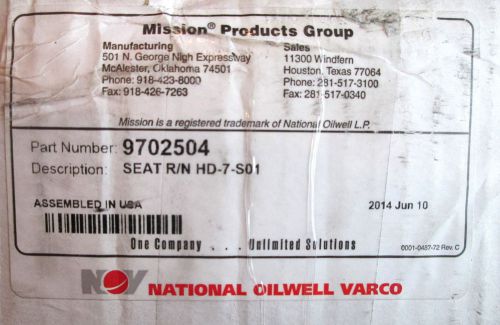 BRAND NEW SEAT MISSION HD-7-S01 PART # 9702504 OILWELL SUPPLY