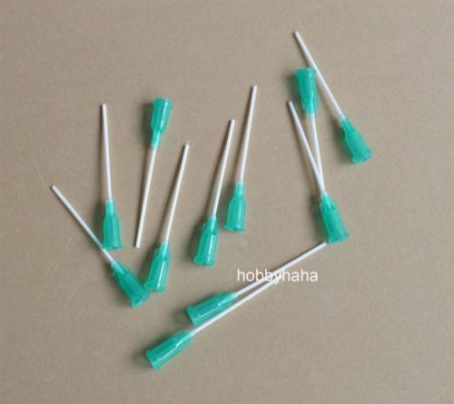 100 pcs 1.5&#034;  18Ga Green PP Blunt flexible syringe needle tips