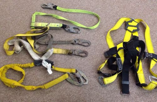 Guardian fall protection harness + 3 shock absorbing lanyard - climbing harness for sale