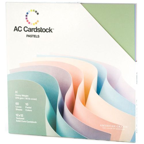 American Crafts Seasonal Cardstock Pack 12-in x 12-in 60/Pkg Pastels AC712P12-48