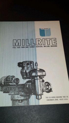 Millrite milling machine brochure. U. S. Burke Machine company
