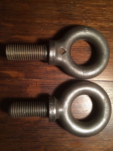 X-tra large cast iron eye bolts 7&#034; 1-1/8&#034; threads shipyard machinery pulley for sale