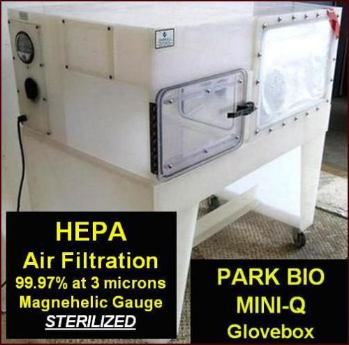Parkbio mini-q glovebox - hepa - magnehelic gauge - park bio park-bio for sale
