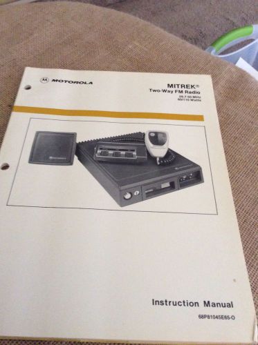 Vintage Motorola Mitrek Two Way Fm Radio Manual