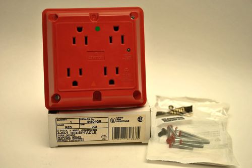 Leviton 8480-igr 4-in-1 red quad receptacle surge hospital grade isolated ground for sale