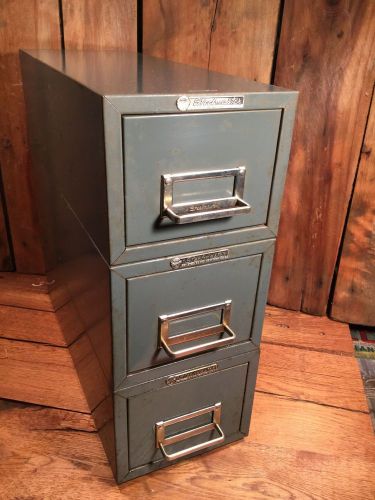 Vintage Steelmaster Stacking Metal Filing Cabinet Single Drawer Box Lot of 3