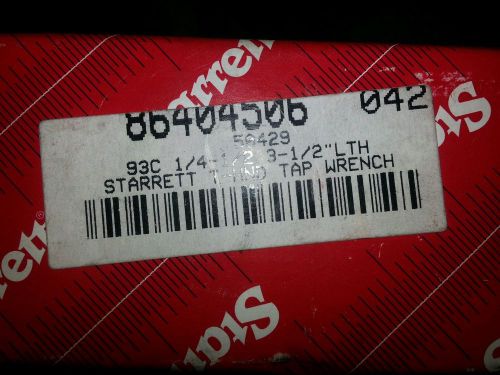 Starrett 93C T-Handle Tap Wrench, 1/4&#034; - 1/2&#034; Tap Size New