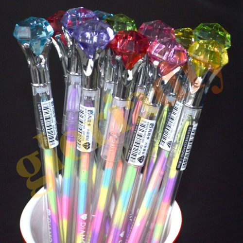 12 pcs  Color Gel Pens With 6 Changed Colors in 1 Ball-point Pens Free Shipping