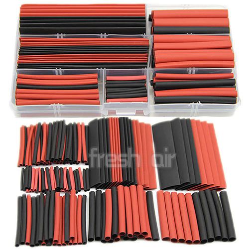 150pcs 2 Color 2:1 Polyolefin Heat Shrink Tubing Tube Sleeving Wrap Wire Kit