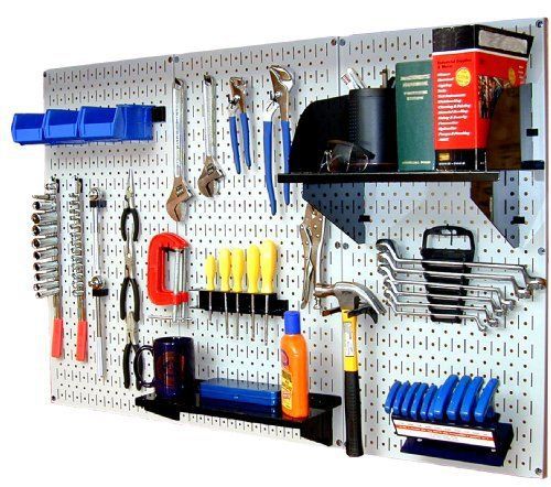 Wall control 30-wrk-400wb standard workbench metal pegboard tool organizer for sale