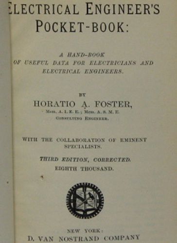 ANTIQUE ELECTRICAL ENGINEERs POCKET HANDBOOK - 1903 ILLUSTRATED LEATHER EDITION