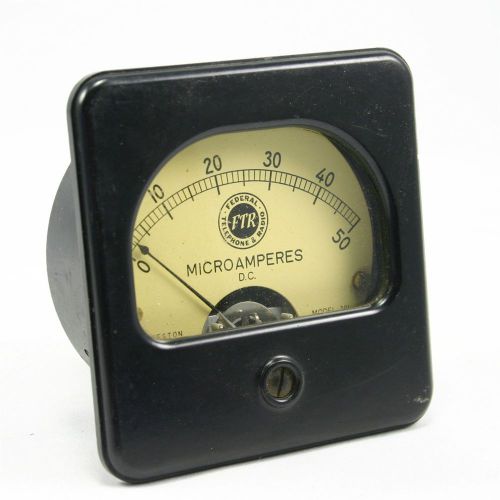 Vintage Weston Federal Telephone &amp; Radio MicroAmperes Meter (0-50) - Model 301