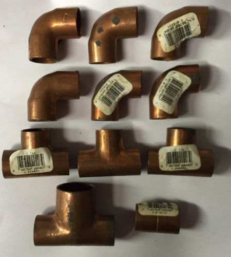 LOT OF 11 COPPER FITTING Lot. 6+3+1+1 10oz Total