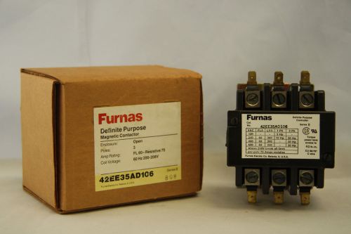 Furnas 42ee35ad106 definite purpose magnetic contactor fl 60 res 75 amp 3p  200v for sale