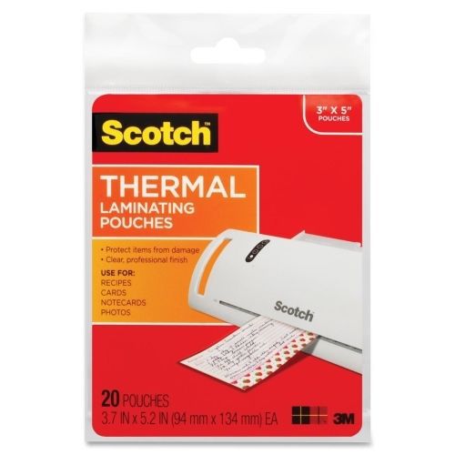 LOT OF 6 Scotch Index Card Size Thermal Laminating Pouch - 20/Pk - MMMTP590220