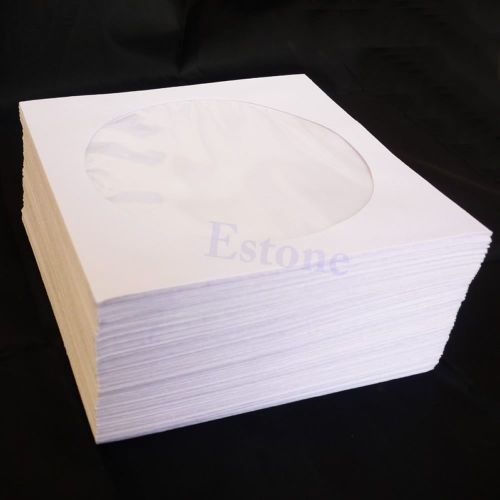 100 pcs 5inch CD DVD Window Paper Bag Flap Sleeves Case Cover Envelopes