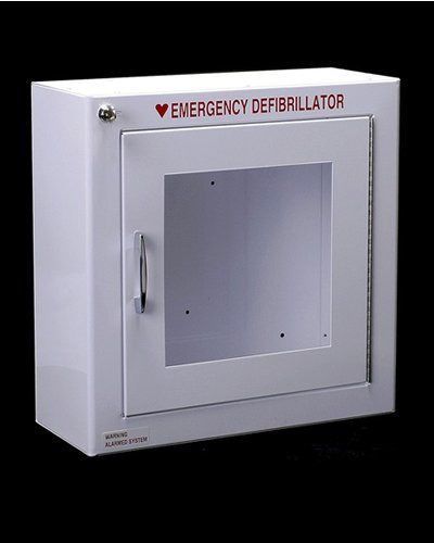 Large AED Defibrillator Case Cabinet w/ Alarm &amp; keys  17.5&#034;H X 17.5&#034;W X 7&#034;D