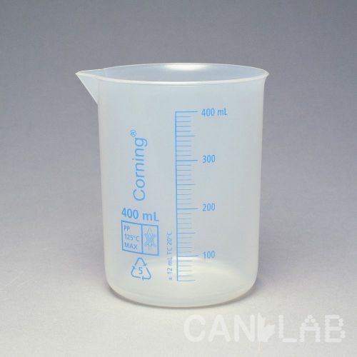 Corning 400mL Polypropylene Low-Form Beaker  No.1000P-400 (NEW) [CL413-418]