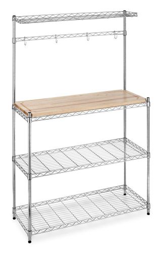 Whitmor 6054-268 supreme bakers rack, chrome and wood brand new! for sale