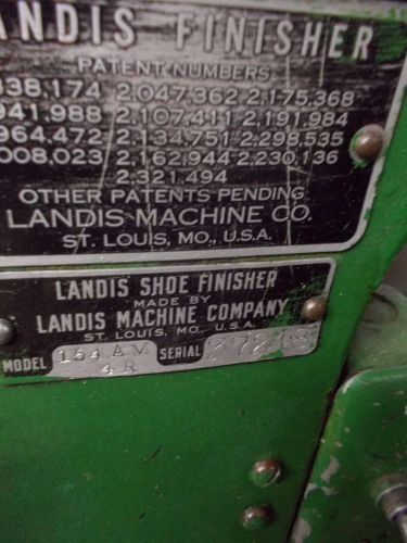 Shoe Repair; Finisher; LANDIS, See Picture