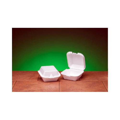 Genpak Snap-It Foam Hinged Sandwich Container in White
