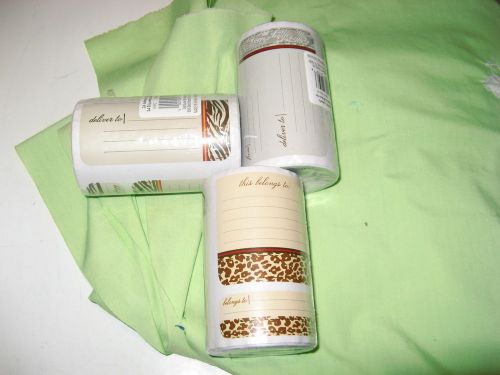 3 rolls adhesive decorative  labels  roll of 24 - some address some &#034;belongs to&#034; for sale