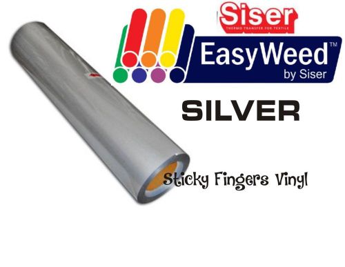 Siser easy weed heat transfer vinyl 15&#034; x 12&#034; *silver* iron on-use any cutter! for sale