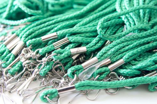 Wholesale rope round id neck lanyards with swivel j hook quantity 100 pcs green for sale
