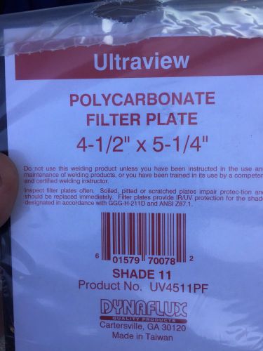 Box 25 Dynaflux Ultraview Shade 11 UV4511PF Polycarbonate Filter Plate 4.5x5.25