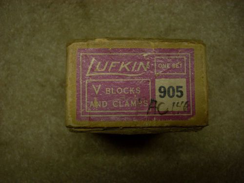 Vintage lufkin # 905 set of v blocks &amp; clamps in original box for sale