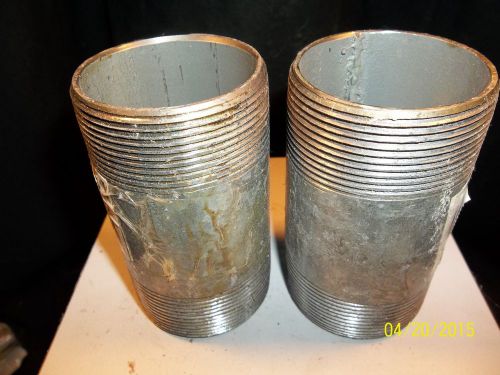 Galvanized pipe nipple 2 x 4&#034; - qty 2 for sale
