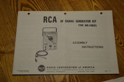Rare Vtg. RCA Model WR 49 A RF Signal Generator  Manual  Ham Radio