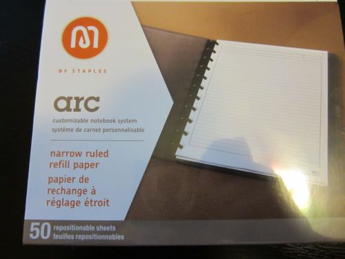 Lot of 2 M by Staples Arc Notebook System Narrow Ruled Refill Paper NEW