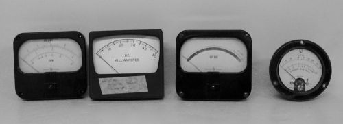 Panel Meters - Assorted Lot of Four Vintage Meters All Working