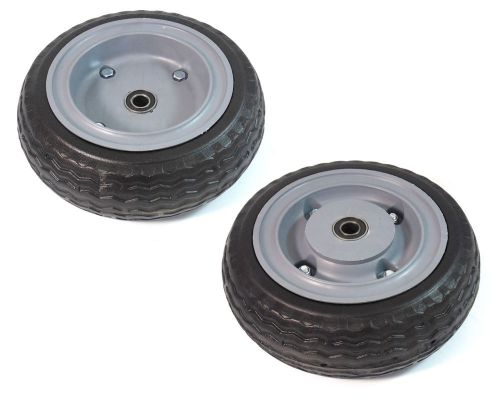 Set of 2- 10&#034; x 3.5&#034; tire flat air free 5/8&#034;id hand truck wheels with eva tire for sale