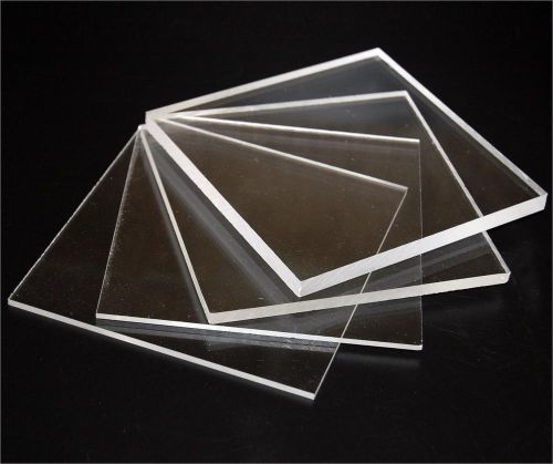 Clear Acrylic Plexiglas Sheet 3/16 or .187 x 12&#034; x 12&#034; (5-Pack)