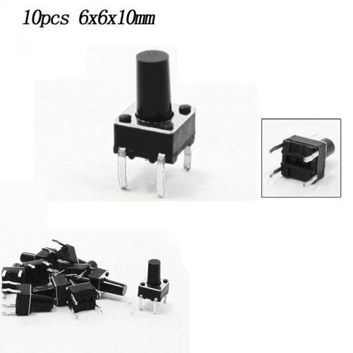 10cs 6 x 6mm x 10mm PCB Momentary Tactile Tact Push Button Switch 4 Pin DIP
