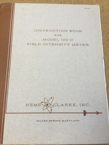Nems Clarke 120-D Instruction Book (Vintage Original)