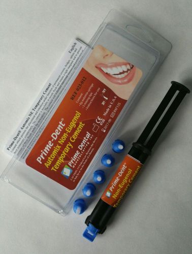 Prime Dent Non-Eugenol Temporary Cement  Syringe Kit for Crown, Bridge, Splinnts