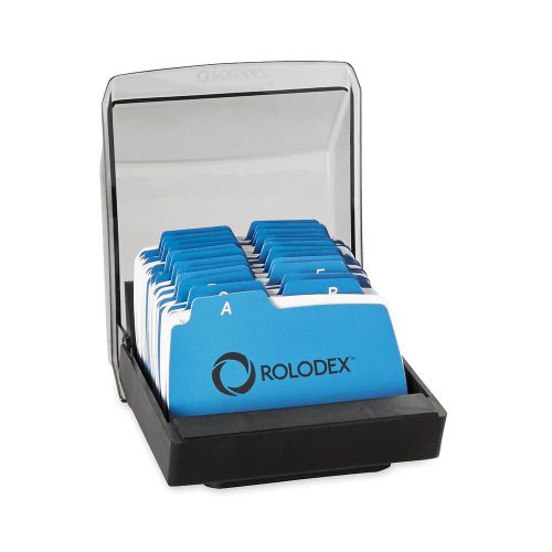 Rolodex Petite Covered Tray Card File with 250 2 1/4 x 4 Inch Cards &amp; 9 Guides -