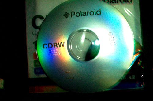 5 ct CD-RW 700mb (4X)Blank Rewritable Polaroid Discs in Slim jewel Case-5