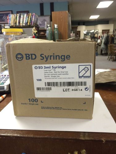 BD 3ML LUER LOK TIP SYRINGE  / NEW IN BOX (100 Per Box)
