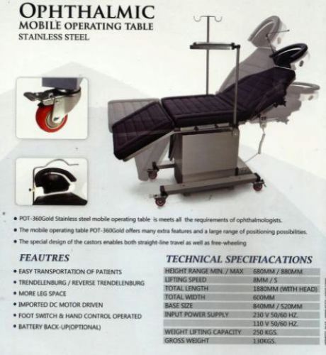 Motorized mobile operationtable made of s/steel eby_india best quality free ship for sale