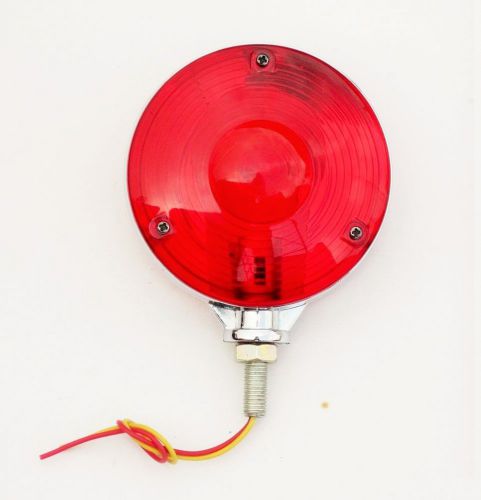 Warning Indicator Hazard Lamp Light trailer truck Red Chrome Frame with bulb